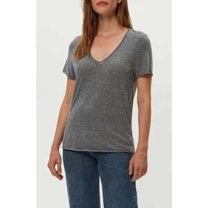 Jo&co xl scoop v tee heathered gray XL jeans top fun casual capsule favorite EUC